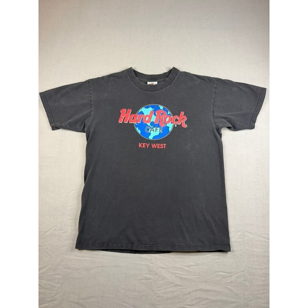 Vintage Hard Rock Cafe Key West T-Shirt Faded Black Made in USA Medium